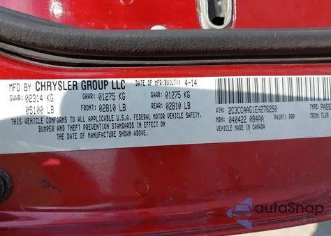 2014 Chrysler 300 z USA, uszkodzony, nr VIN 2C3CCAAG1EH276250